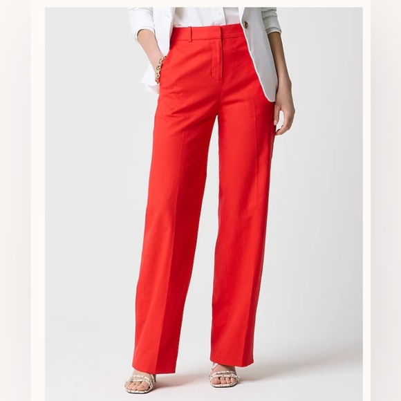 NWT J. Crew orange Wide Leg Linen blend trousers - Picture 1 of 8